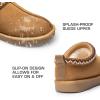 imageDREAM PAIRS Womens Fuzzy Cozy Slippers Genuine Suede Indoor Outdoor Fluffy Home Comfy Winter Slip On Cute Warm Memory Foam Furry Shoes FuzzyEasyChestnut