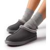 imageDREAM PAIRS Womens Fuzzy Cozy Slippers Genuine Suede Indoor Outdoor Fluffy Home Comfy Winter Slip On Cute Warm Memory Foam Furry Shoes FuzzyEasyGrey