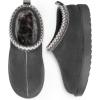 imageDREAM PAIRS Womens Fuzzy Cozy Slippers Genuine Suede Indoor Outdoor Fluffy Home Comfy Winter Slip On Cute Warm Memory Foam Furry Shoes FuzzyEasyGrey
