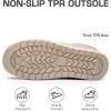imageDREAM PAIRS Womens Fuzzy Cozy Slippers Genuine Suede Indoor Outdoor Fluffy Home Comfy Winter Slip On Cute Warm Memory Foam Furry Shoes FuzzyEasySand