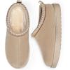 imageDREAM PAIRS Womens Fuzzy Cozy Slippers Genuine Suede Indoor Outdoor Fluffy Home Comfy Winter Slip On Cute Warm Memory Foam Furry Shoes FuzzyEasySand