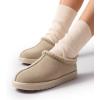 imageDREAM PAIRS Womens Fuzzy Cozy Slippers Genuine Suede Indoor Outdoor Fluffy Home Comfy Winter Slip On Cute Warm Memory Foam Furry Shoes FuzzyEasySand