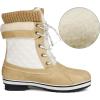 imageDREAM PAIRS Womens Mid Calf Waterproof Winter Snow Boots MonteBeigeWhite