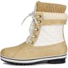 imageDREAM PAIRS Womens Mid Calf Waterproof Winter Snow Boots MonteBeigeWhite