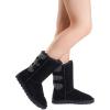 imageDREAM PAIRS Womens Mid Calf Winter Snow Boots Fashion FuzzyChic Buckle BootiesBlack
