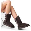 imageDREAM PAIRS Womens Mid Calf Winter Snow Boots Fashion FuzzyChic Buckle BootiesBrown