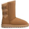 imageDREAM PAIRS Womens Mid Calf Winter Snow Boots Fashion FuzzyChic Buckle BootiesChesnut