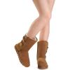 imageDREAM PAIRS Womens Mid Calf Winter Snow Boots Fashion FuzzyChic Buckle BootiesChesnut