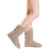 imageDREAM PAIRS Womens Mid Calf Winter Snow Boots Fashion FuzzyChic Buckle BootiesSand