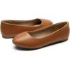 imageDREAM PAIRS Womens SoleSimple Ballerina Walking Flats ShoesBrownpu