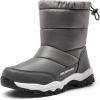imageDREAM PAIRS Boys Girls Snow Boots Lightweight Slip Resistant Mid Calf Winter Shoes for LittleBig KidDark Grey