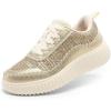 imageDREAM PAIRS Girls Shoes Sneakers Tennis Shoes Kids Fashion Platform Lightweight Lace Up Casual Walking ShoesGold