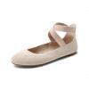 imageDREAM PAIRS Womens Comfortable Fashion Elastic Ankle Straps Flats ShoesNudeknit