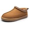 imageDREAM PAIRS Womens Fuzzy Cozy Slippers Genuine Suede Indoor Outdoor Fluffy Home Comfy Winter Slip On Cute Warm Memory Foam Furry Shoes FuzzyEasyChestnut