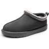 imageDREAM PAIRS Womens Fuzzy Cozy Slippers Genuine Suede Indoor Outdoor Fluffy Home Comfy Winter Slip On Cute Warm Memory Foam Furry Shoes FuzzyEasyGrey