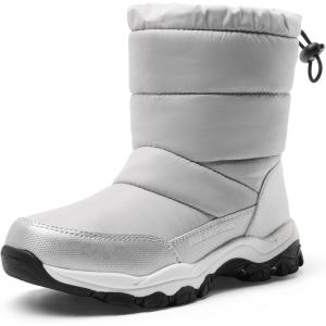 imageDREAM PAIRS Boys Girls Snow Boots Lightweight Slip Resistant Mid Calf Winter Shoes for LittleBig KidGrey