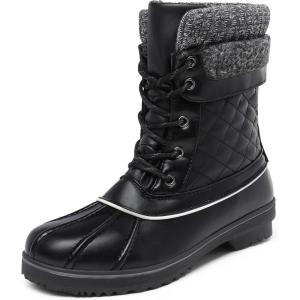 imageDREAM PAIRS Womens Mid Calf Waterproof Winter Snow Boots MonteBlack