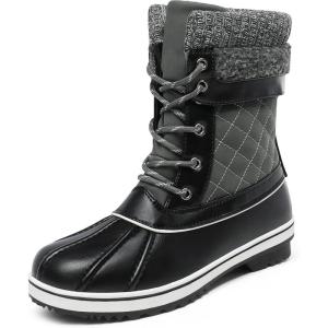 imageDREAM PAIRS Womens Mid Calf Waterproof Winter Snow Boots MonteGrey