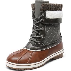 imageDREAM PAIRS Womens Mid Calf Waterproof Winter Snow Boots MonteTanKhaki