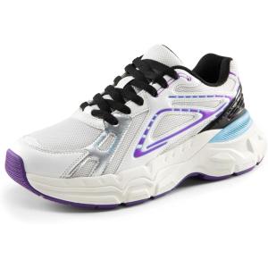 imageDREAM PAIRS Womens Platform Chunky Liv Fashion Sneakers Walking LaceUp Comfortable Y2KStyle Sneakers Workout Sport Work Casual Tennis ShoesWhitePurple