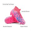 imageDREAM PAIRS Boys Football Cleats Youth High Top Firm Ground Soccer Shoes for LittleBig KidsHot PinkRoyal Blue