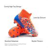 imageDREAM PAIRS Boys Football Cleats Youth High Top Firm Ground Soccer Shoes for LittleBig KidsOrangeBlue