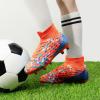 imageDREAM PAIRS Boys Football Cleats Youth High Top Firm Ground Soccer Shoes for LittleBig KidsOrangeBlue