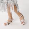 imageDREAM PAIRS Girls Sandals Low Heel Dress Open Toe Sandals Flower Wedding Party for Little KidBig KidWhite