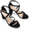 imageDREAM PAIRS Womens Ankle Strap Dress Pump Low Chunky Heel SandalsBlacknubuck
