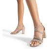 imageDREAM PAIRS Womens Ankle Strap Dress Pump Low Chunky Heel SandalsGoldrhinestone