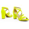 imageDREAM PAIRS Womens Ankle Strap Dress Pump Low Chunky Heel SandalsNeonLimeNubuck