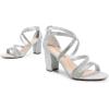 imageDREAM PAIRS Womens Ankle Strap Dress Pump Low Chunky Heel SandalsSilverrhinestone