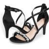 imageDREAM PAIRS Womens Dolce Fashion Stilettos Open Toe Pump Heel SandalsBlackrhinestone