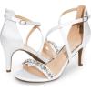 imageDREAM PAIRS Womens Dolce Fashion Stilettos Open Toe Pump Heel SandalsWhiterhinestone