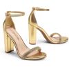 imageDREAM PAIRS Womens HiChunk High Heel Pump SandalsGoldrhinestone