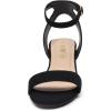 imageDREAM PAIRS Womens Open Toe Ankle Strap Low Block Chunky Heels Sandals Party Dress Pumps ShoesBlackNubuck