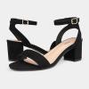 imageDREAM PAIRS Womens Open Toe Ankle Strap Low Block Chunky Heels Sandals Party Dress Pumps ShoesBlackSuedeCarnival