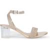 imageDREAM PAIRS Womens Open Toe Ankle Strap Low Block Chunky Heels Sandals Party Dress Pumps ShoesGoldClearrhinestone
