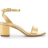 imageDREAM PAIRS Womens Open Toe Ankle Strap Low Block Chunky Heels Sandals Party Dress Pumps ShoesGoldMetallic
