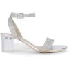 imageDREAM PAIRS Womens Open Toe Ankle Strap Low Block Chunky Heels Sandals Party Dress Pumps ShoesSilverClearrhinestone