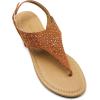 imageDREAM PAIRS Womens Rhinestone Casual Wear Cute Gladiator Flat Sandals Beach Dressy TStrap Thong SandalsBrownsuede