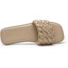 imageDREAM PAIRS Womens Square Open Toe Slide Sandals Cute Slip on Braided Strap Rhinestone Flat Sandals for SummerLight Nude