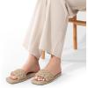 imageDREAM PAIRS Womens Square Open Toe Slide Sandals Cute Slip on Braided Strap Rhinestone Flat Sandals for SummerLight Nude