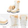 imageDREAM PAIRS Womens Warm Faux Fur Lined MidCalf Winter Snow BootsBeigeWhite