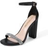 imageDREAM PAIRS Womens HiChunk High Heel Pump SandalsBlackrhinestone
