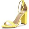 imageDREAM PAIRS Womens HiChunk High Heel Pump SandalsYellow Suede