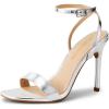 imageDREAM PAIRS Womens High Stilettos Open Square Toe Ankle Strap Heels Sexy Comfort Strappy Dress Shoes Wedding Bridal Pumps SandalsSilverpat