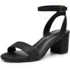 imageDREAM PAIRS Womens Open Toe Ankle Strap Low Block Chunky Heels Sandals Party Dress Pumps ShoesBlackGlitter