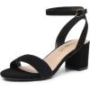 imageDREAM PAIRS Womens Open Toe Ankle Strap Low Block Chunky Heels Sandals Party Dress Pumps ShoesBlackNubuck