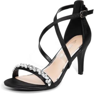 imageDREAM PAIRS Womens Dolce Fashion Stilettos Open Toe Pump Heel SandalsBlackrhinestone